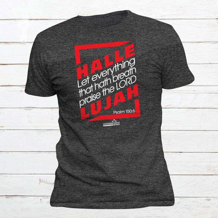Hallelujah Christian T-Shirt (Gray) - Christian - t shirt - Anointed T Shirts