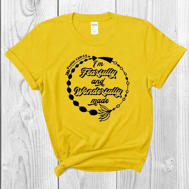 I'm Fearfully and Wonderfully Made Yellow Shirt | Women's Shirt | Christian Shirt | Bible Shirt