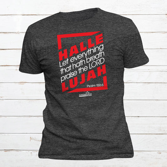 Hallelujah Christian T-Shirt (Gray) - Christian - t shirt - Anointed T Shirts