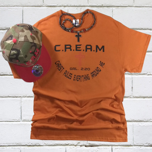C.R.E.A.M Christian T-Shirt (Texas Orange) - Christian - t shirt - Anointed T Shirts-Christ