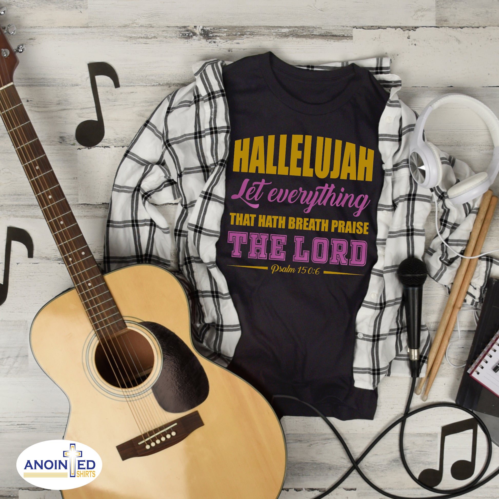 Hallelujah Christian Tee - Gold - Christian - t shirt - Anointed T Shirts