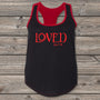 Loved Black-Red Tank Top | John 3:16 | Christian Top | Ladies