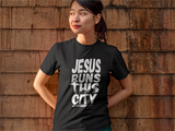 Jesus runs this city Christian Shirt (Black) - Christian - t shirt - Anointed T Shirts