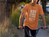 Jesus runs this city TX Orange T-Shirt - Christian - t shirt - Anointed T Shirts